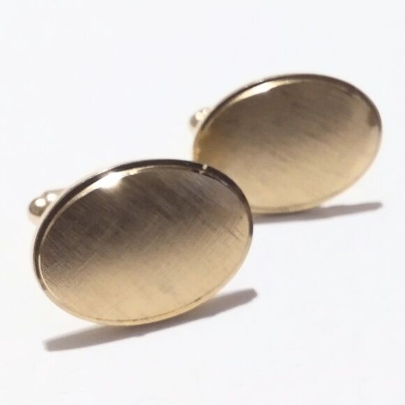Vintage Gold Tone Florentine Finished Men's Cufflinks Cuff Links - Picture 1 of 4